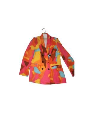 Multicolor Double Breasted Blazer Pants Set XL